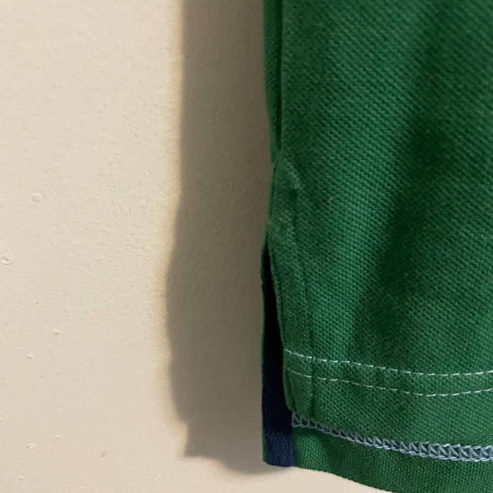 Sz US S Tommy Hilfiger Blue and Green Polo Shirt with Color-Block Design - Picture 4 of 5